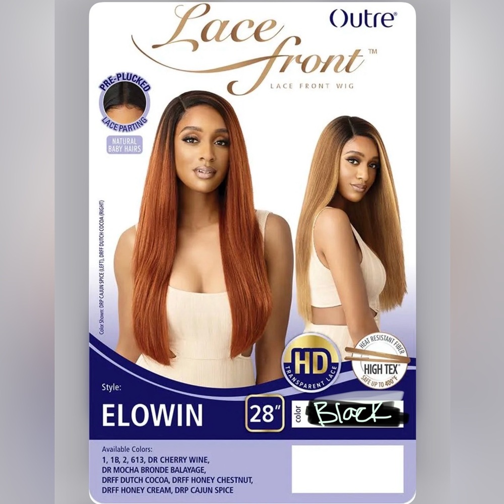 Straight Black Lace Front Wig 28”inches NWT